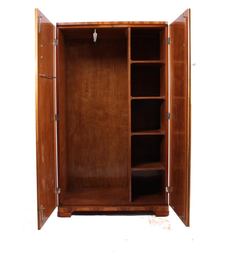 Art Deco Walnut Gentleman's Wardrobe at 1stDibs