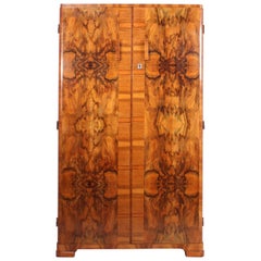 Art Deco Walnut Gentleman's Wardrobe