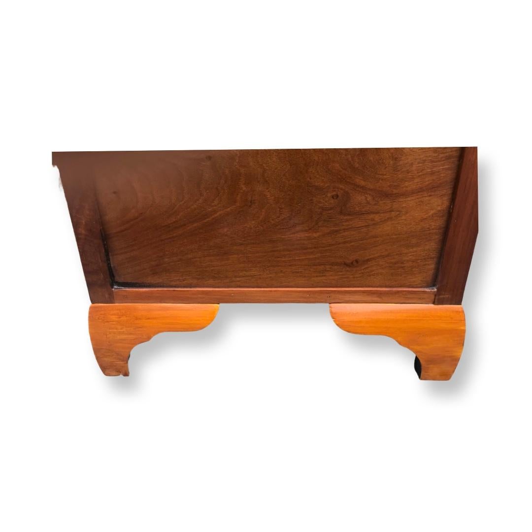 Art Deco Walnut geometric low chest of drawers 4