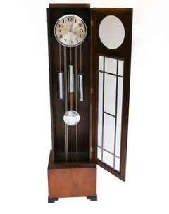 Art Deco Walnut Grandfather Clock 1930s