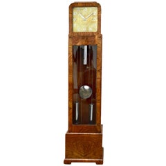 Art Deco Walnut Grandfather Clock, England, circa 1930