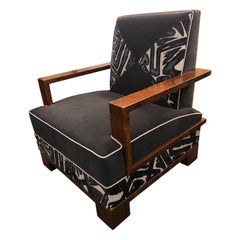 Art Deco Walnut Hungarian Armchair