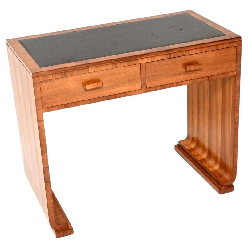 Art Deco Walnut Leather Top Desk
