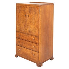 Art Deco Walnut Linen Press, 1930s