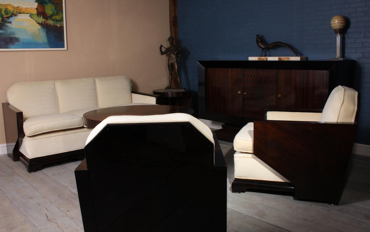 Art Deco Walnut Lounge Suite 6