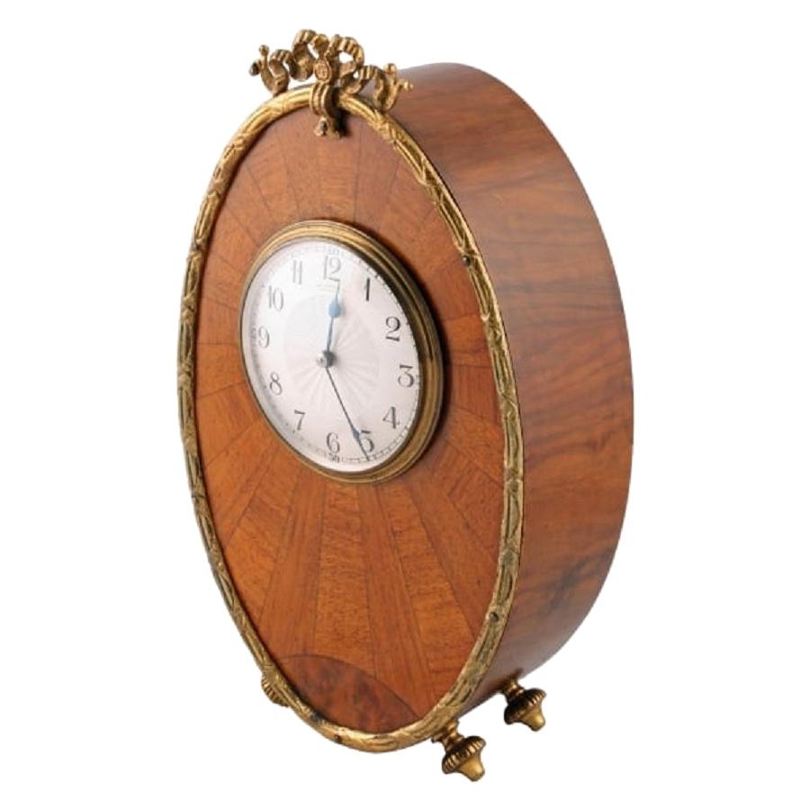 Art Deco Walnut Mantel Clock, 20th Century For Sale