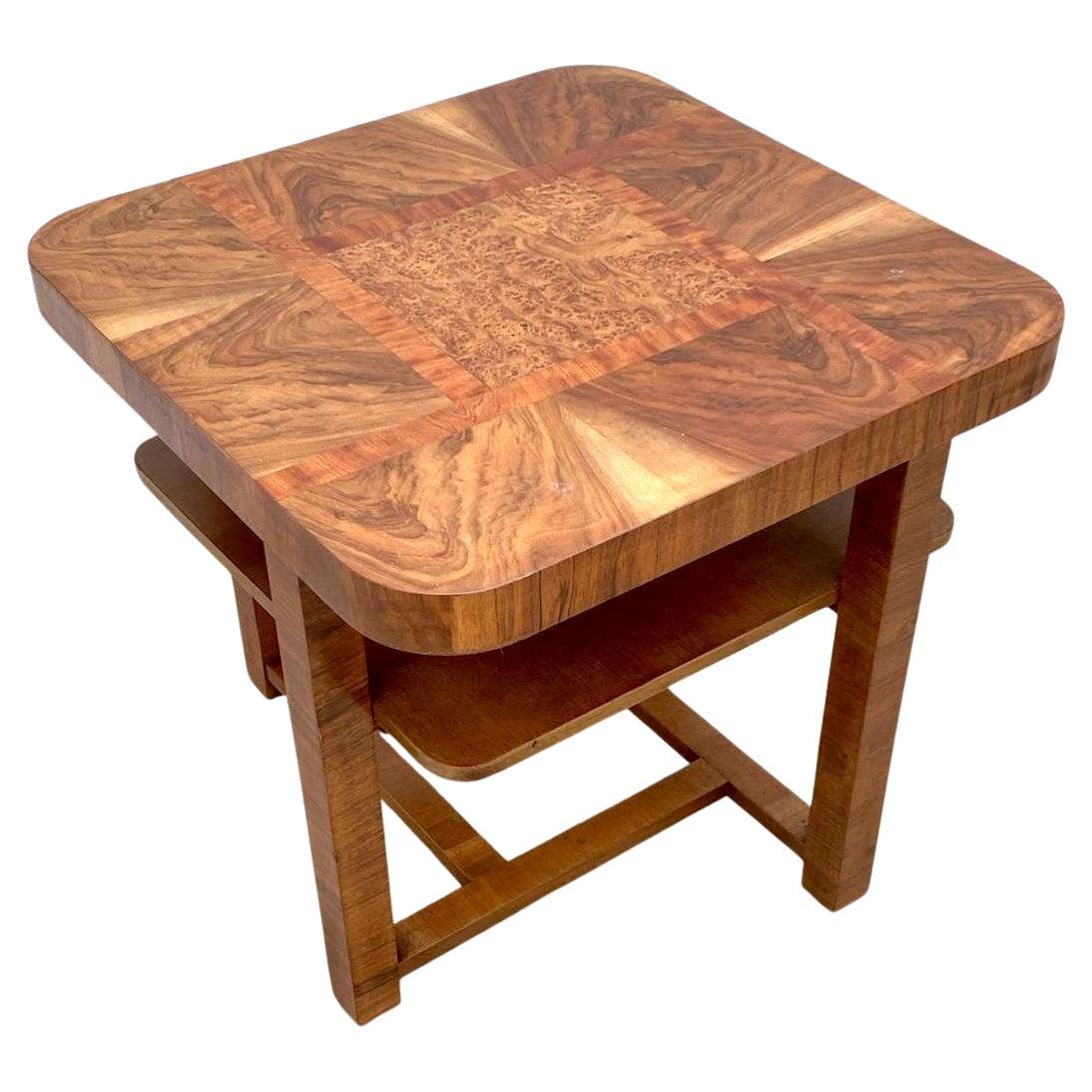 Art Deco Walnut & Maple Occasional Table, English, 1930s For Sale 4
