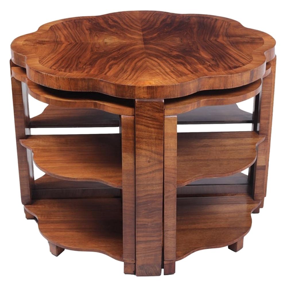 Art Deco Walnut Nest of Tables, c.1930 For Sale