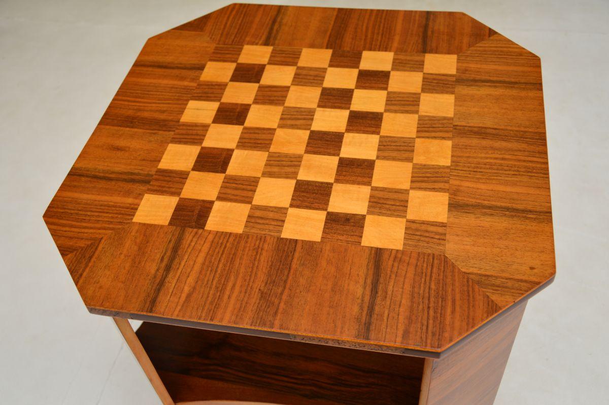 Early 20th Century Art Deco Walnut Occasional Coffee / Chess Table