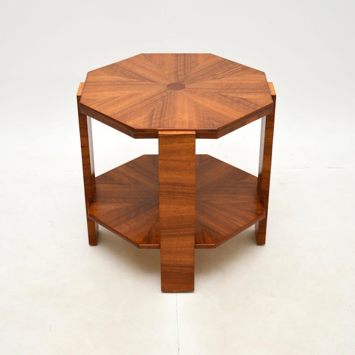 British Art Deco Walnut Occasional Coffee / Side Table For Sale