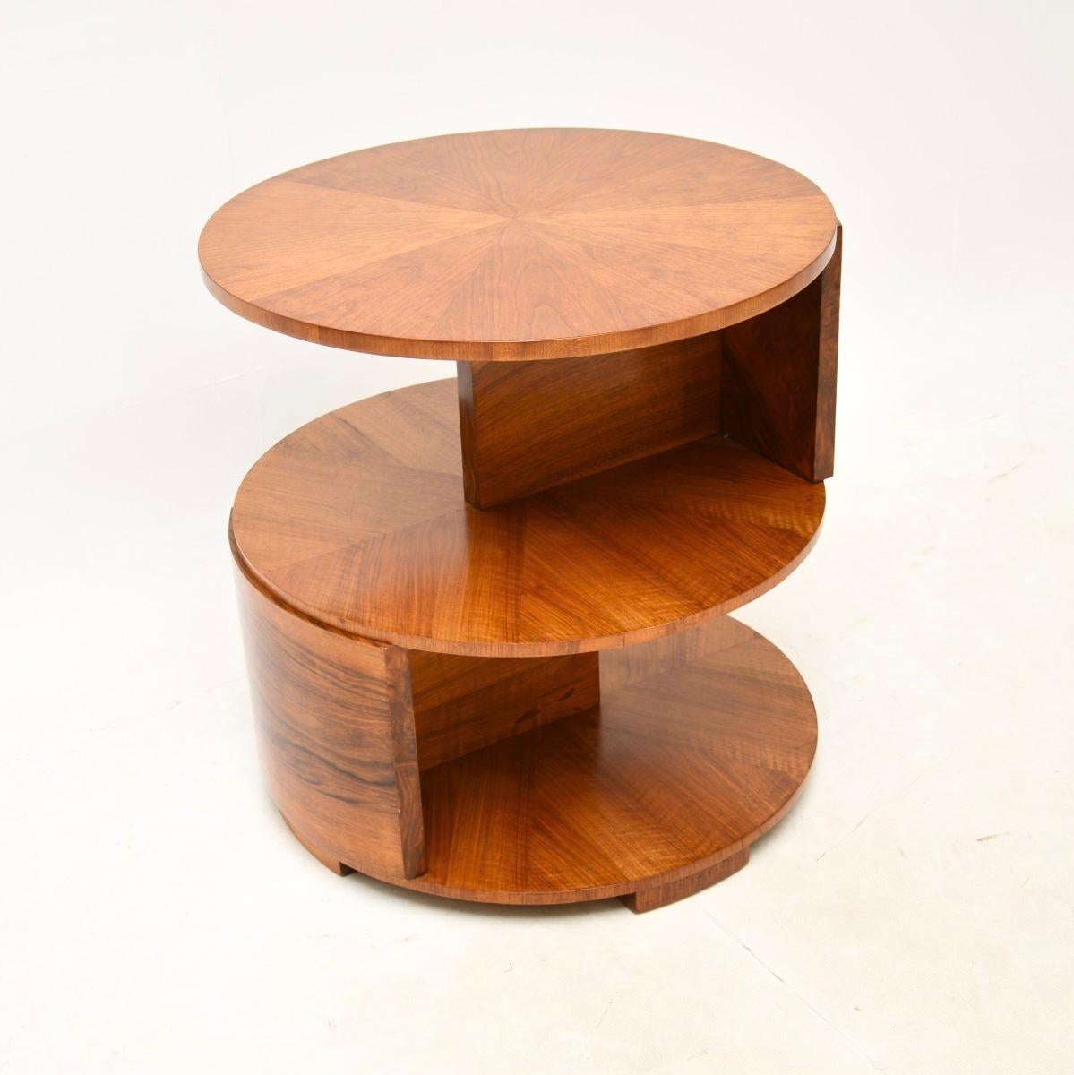Early 20th Century Art Deco Walnut Occasional Side / Centre Table For Sale