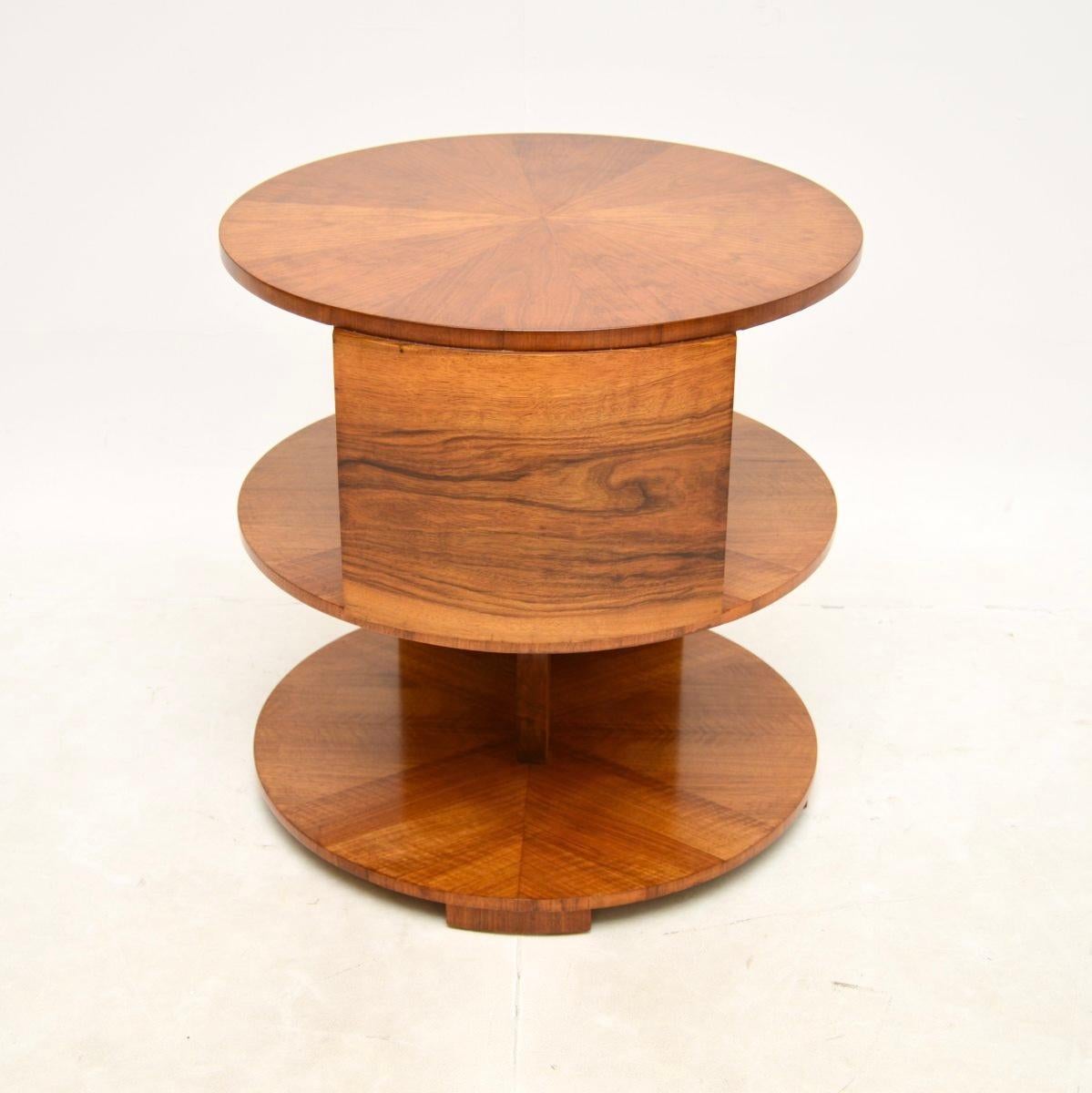 Art Deco Walnut Occasional Side / Centre Table For Sale 1