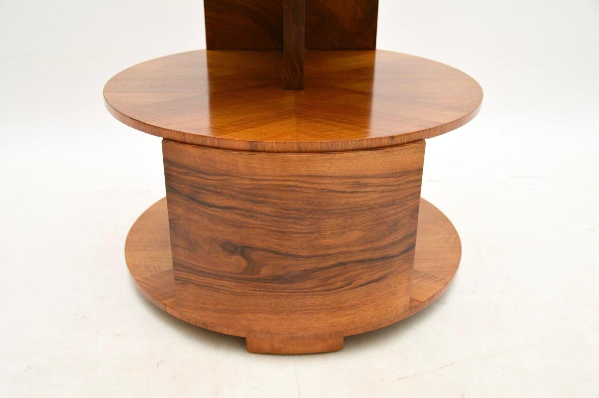 Art Deco Walnut Occasional Side / Centre Table For Sale 2