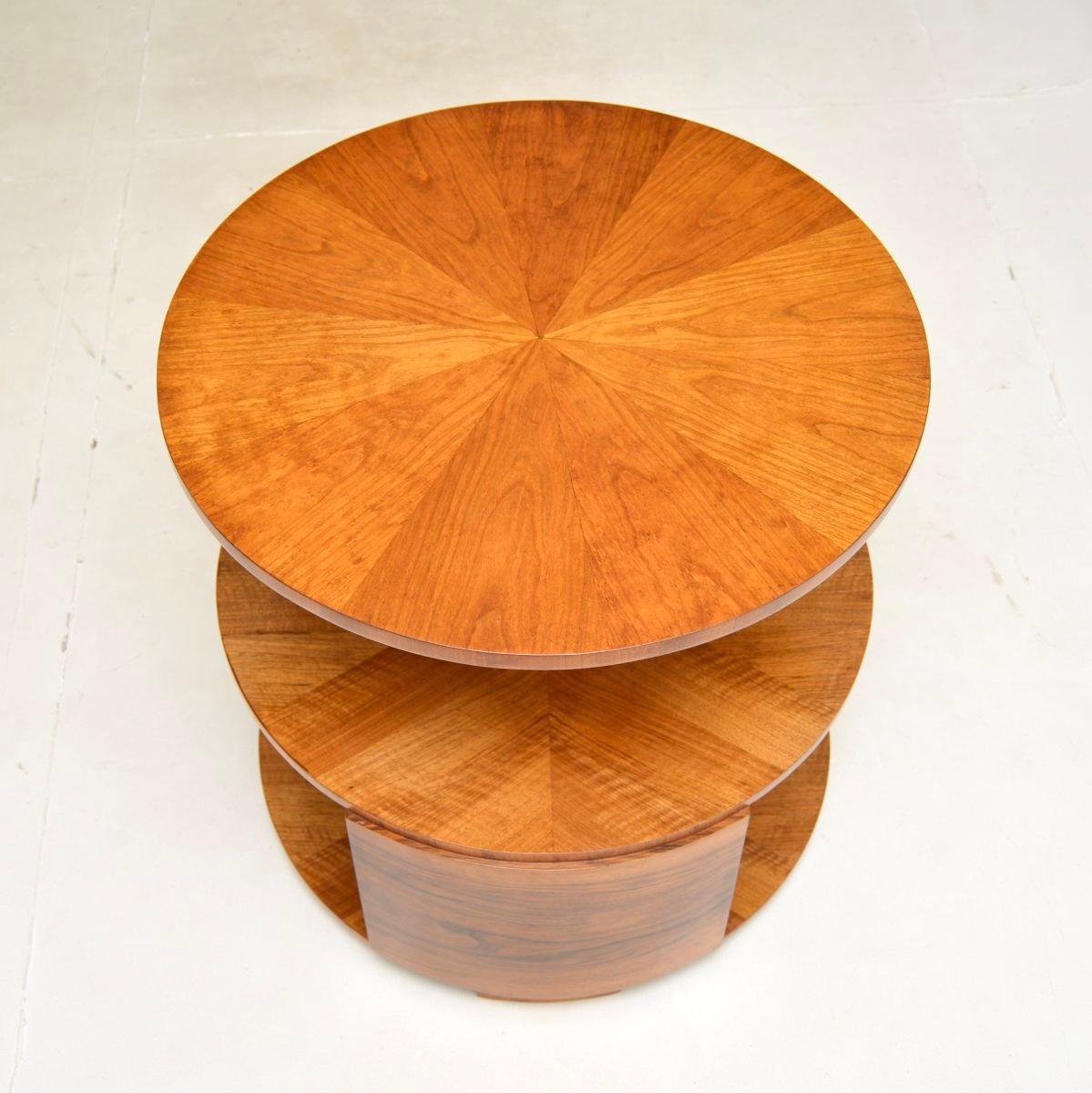 Art Deco Walnut Occasional Side / Centre Table For Sale 3