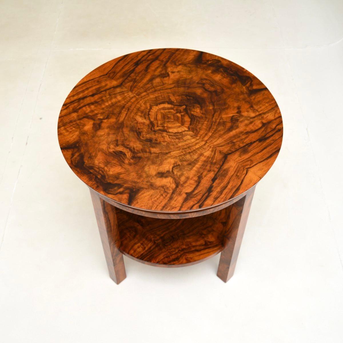 British Art Deco Walnut Occasional Side / Coffee Table