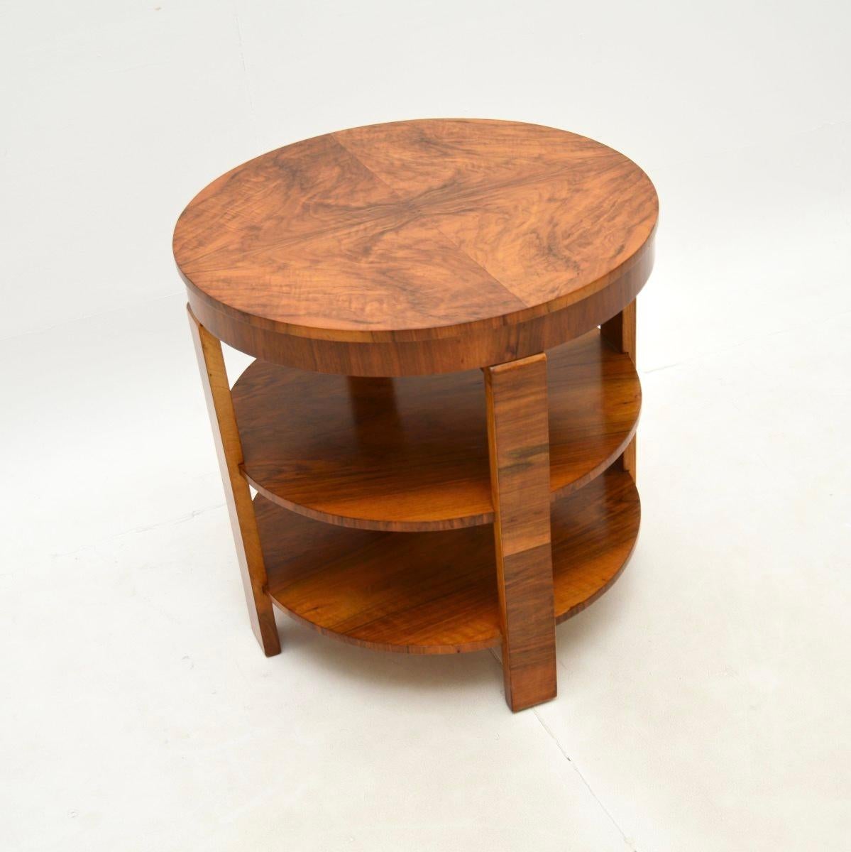 British Art Deco Walnut Occasional Side / Coffee Table For Sale