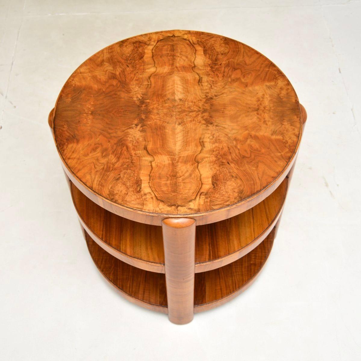 Early 20th Century Art Deco Walnut Occasional Side / Coffee Table For Sale
