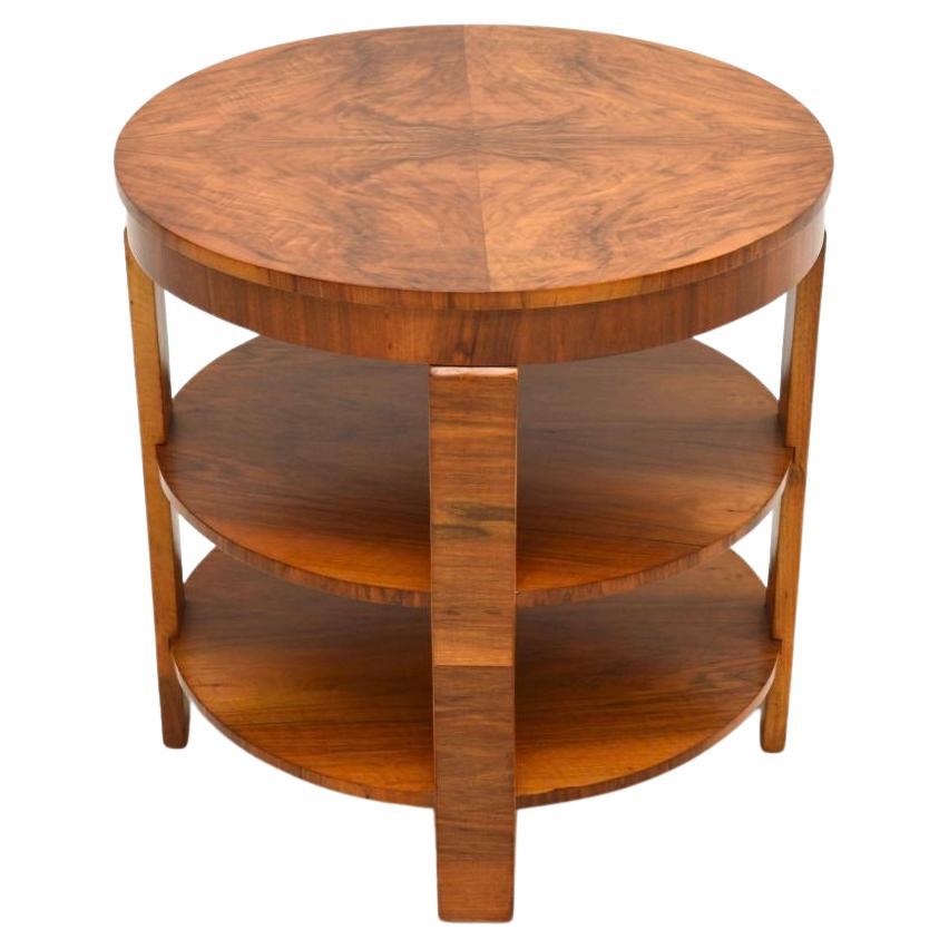 Table d'appoint / de salon Art Déco en noyer