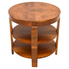 Art Deco Nussbaum Beistelltisch / Couchtisch
