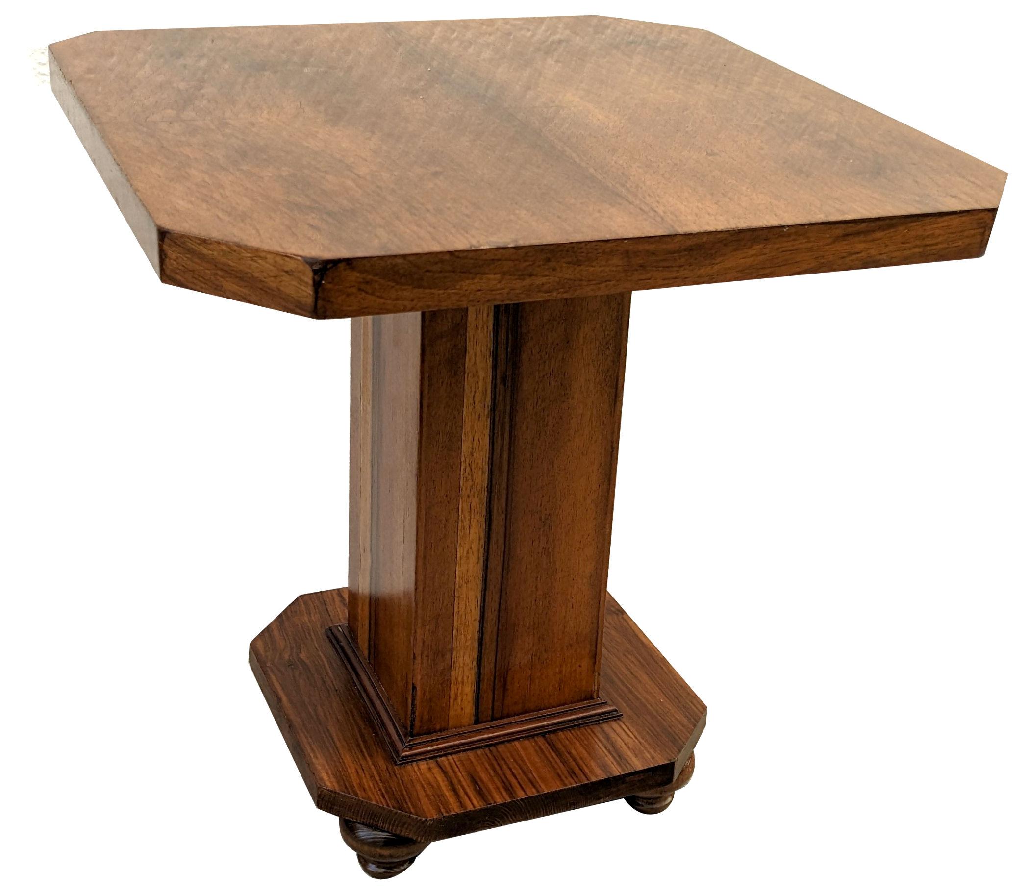20th Century Art Deco Walnut Occasional Table, c1930s, English For Sale