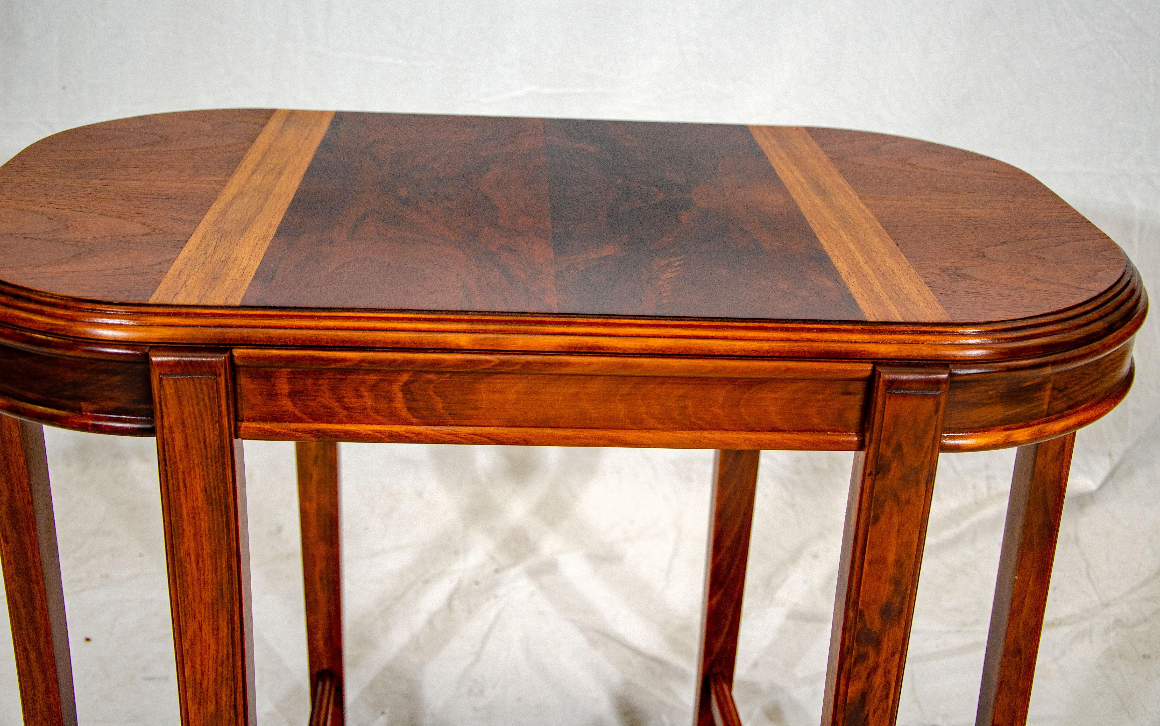 American Art Deco Walnut Occasional Table, Center Table For Sale