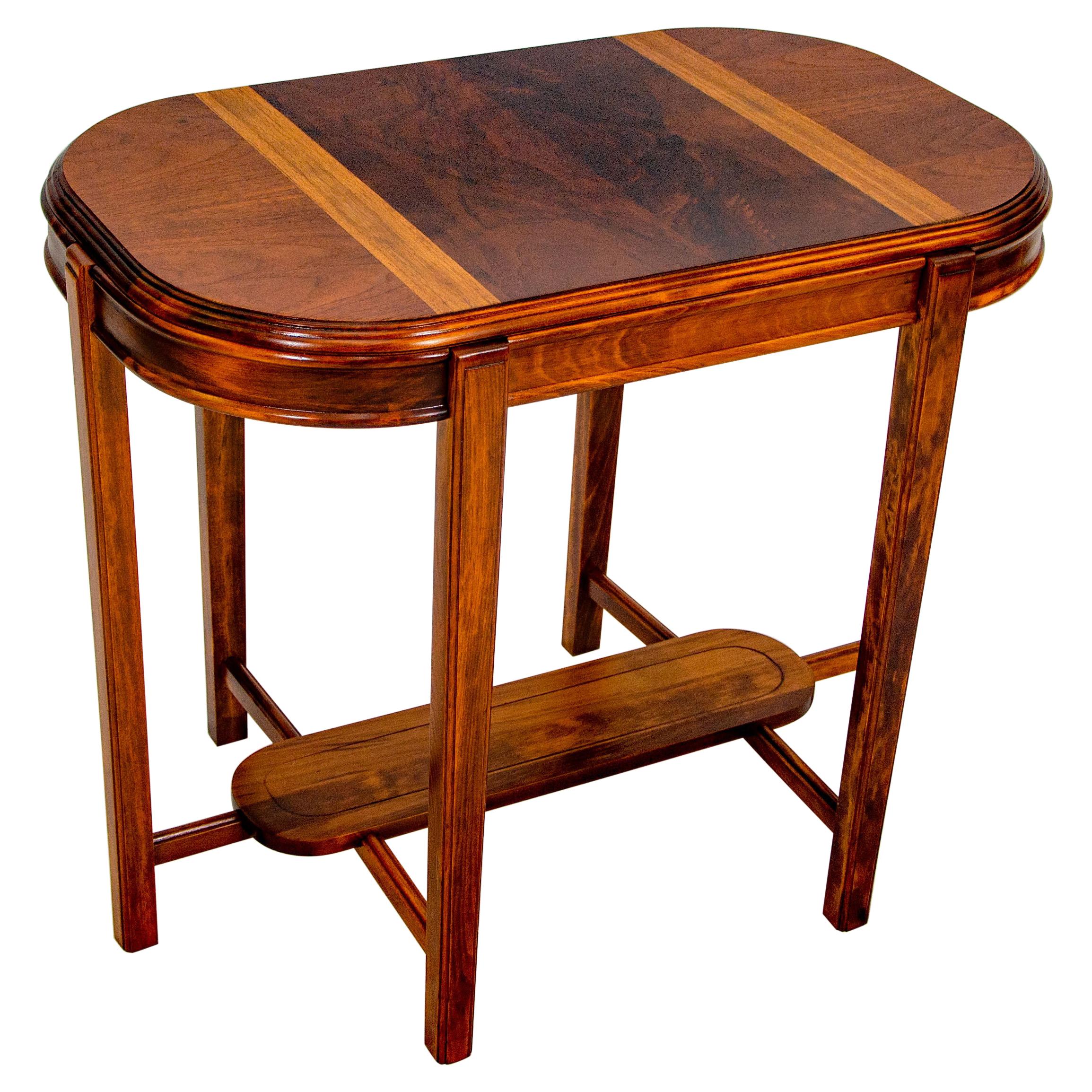 Art Deco Walnut Occasional Table, Center Table For Sale