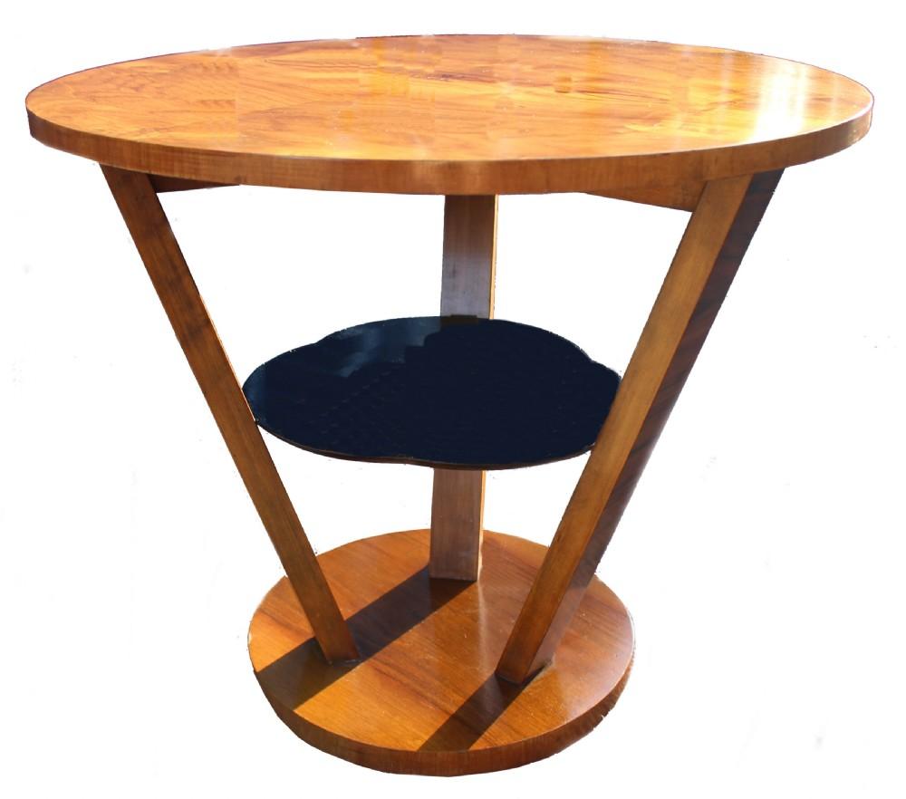 Art-déco-Tisch aus Nussbaumholz mit drei Ebenen, englisch, um 1930 (20. Jahrhundert) im Angebot