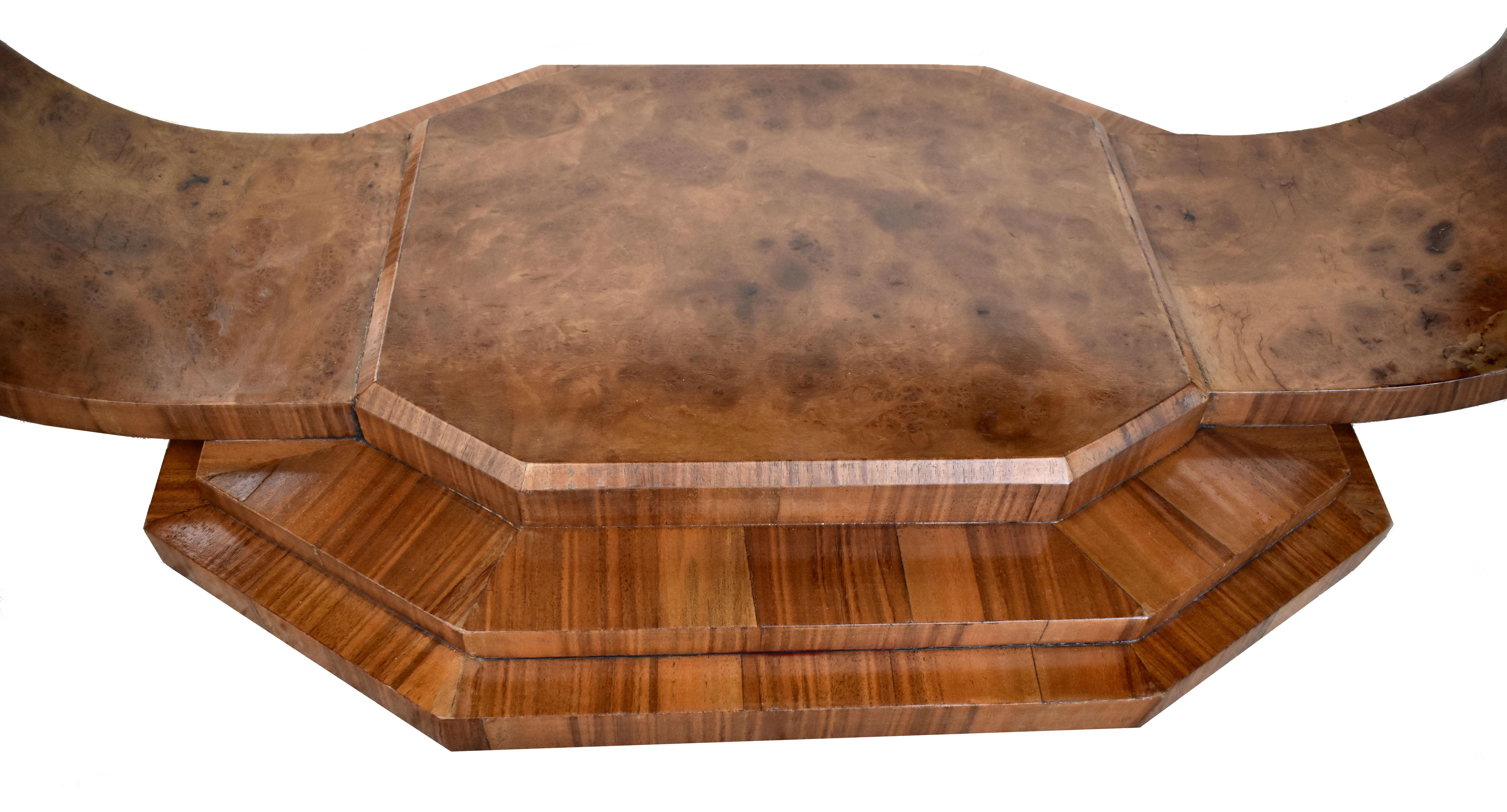 Art Deco Walnut Occasional U Base Table By Hille, English, c1930 For Sale 2