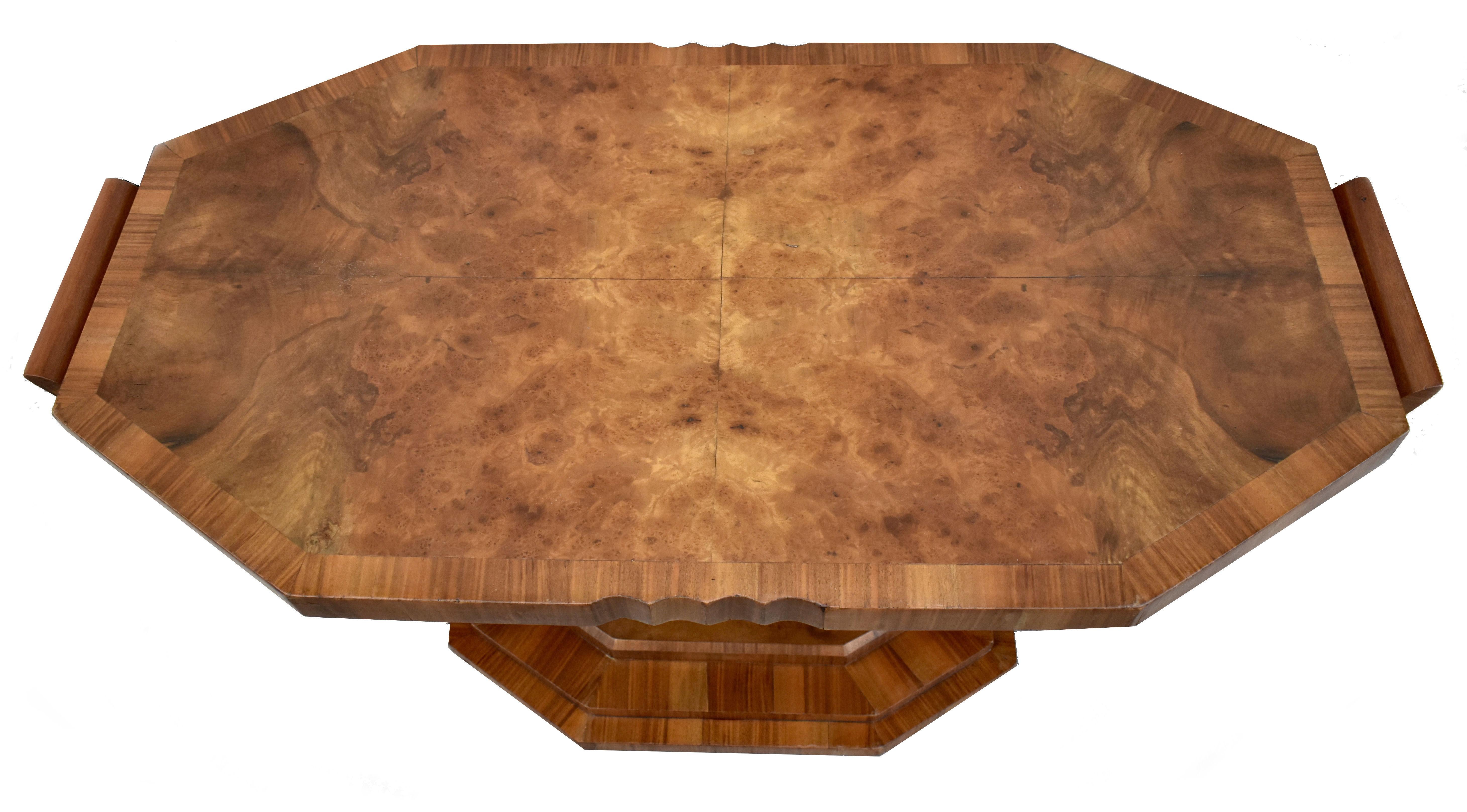 Art Deco Walnut Occasional U Base Table By Hille, English, c1930 3