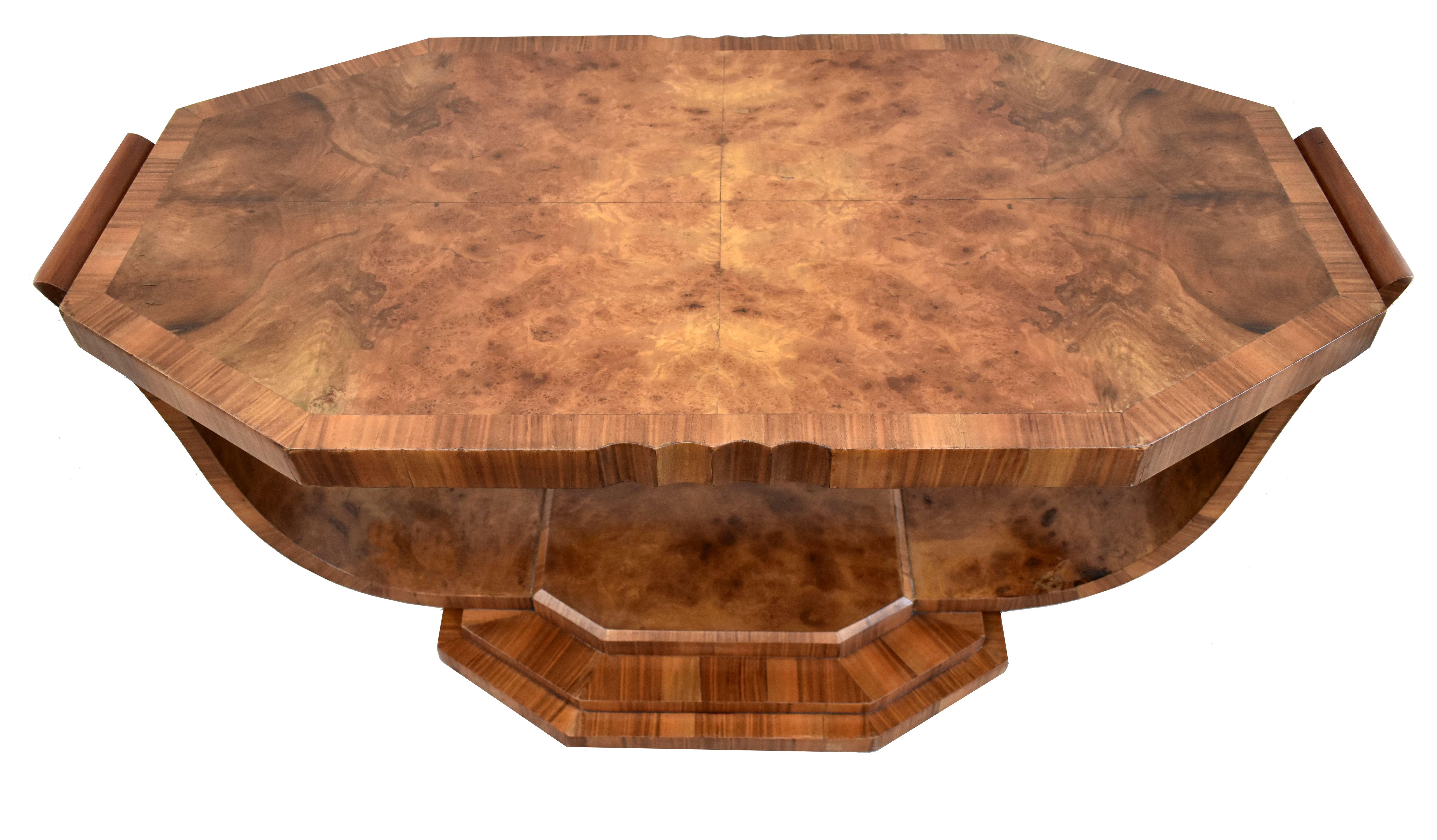 Art Deco Walnut Occasional U Base Table By Hille, English, c1930 4