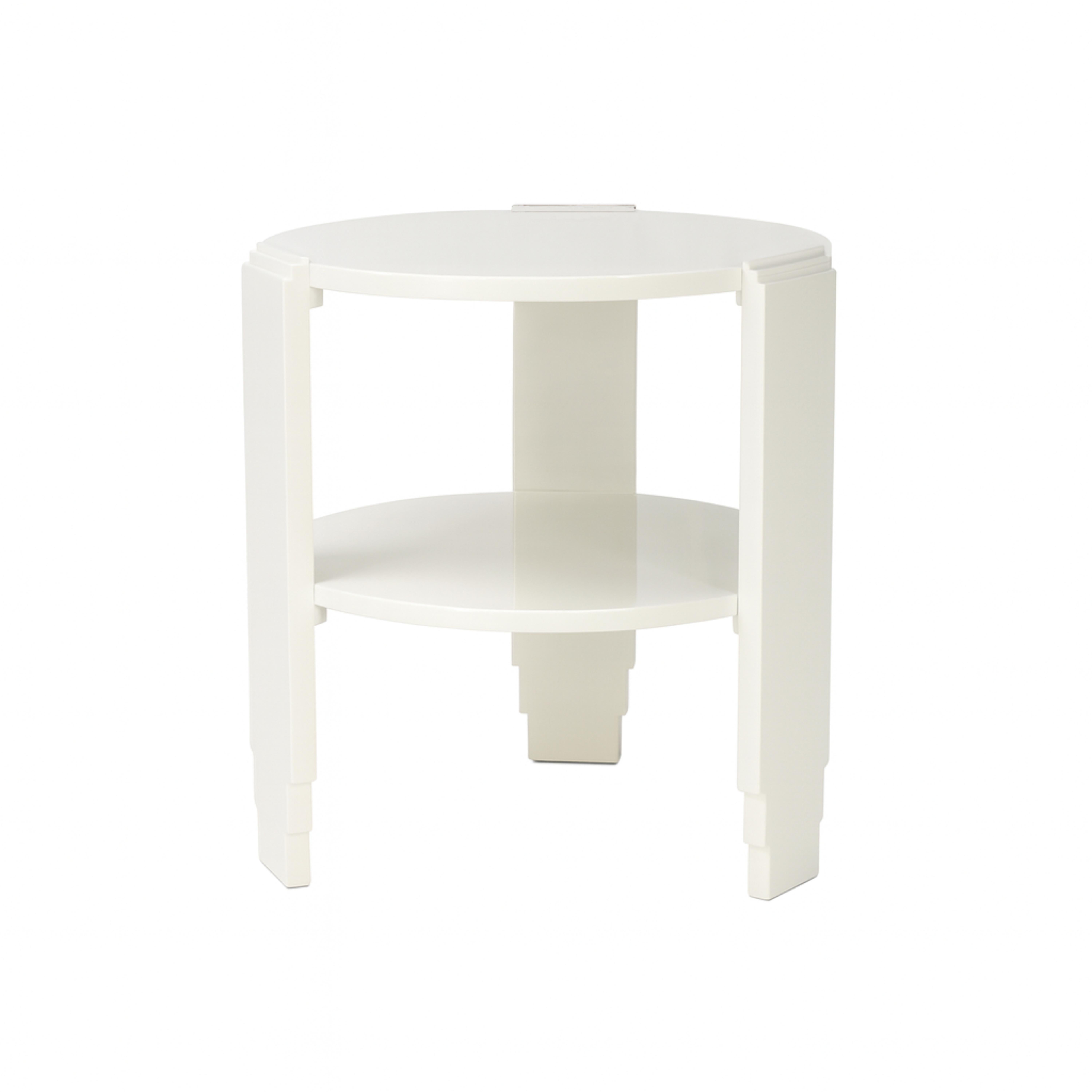 Art Deco Walnut Off White Lacquer Center Table, 20th Century For Sale 2