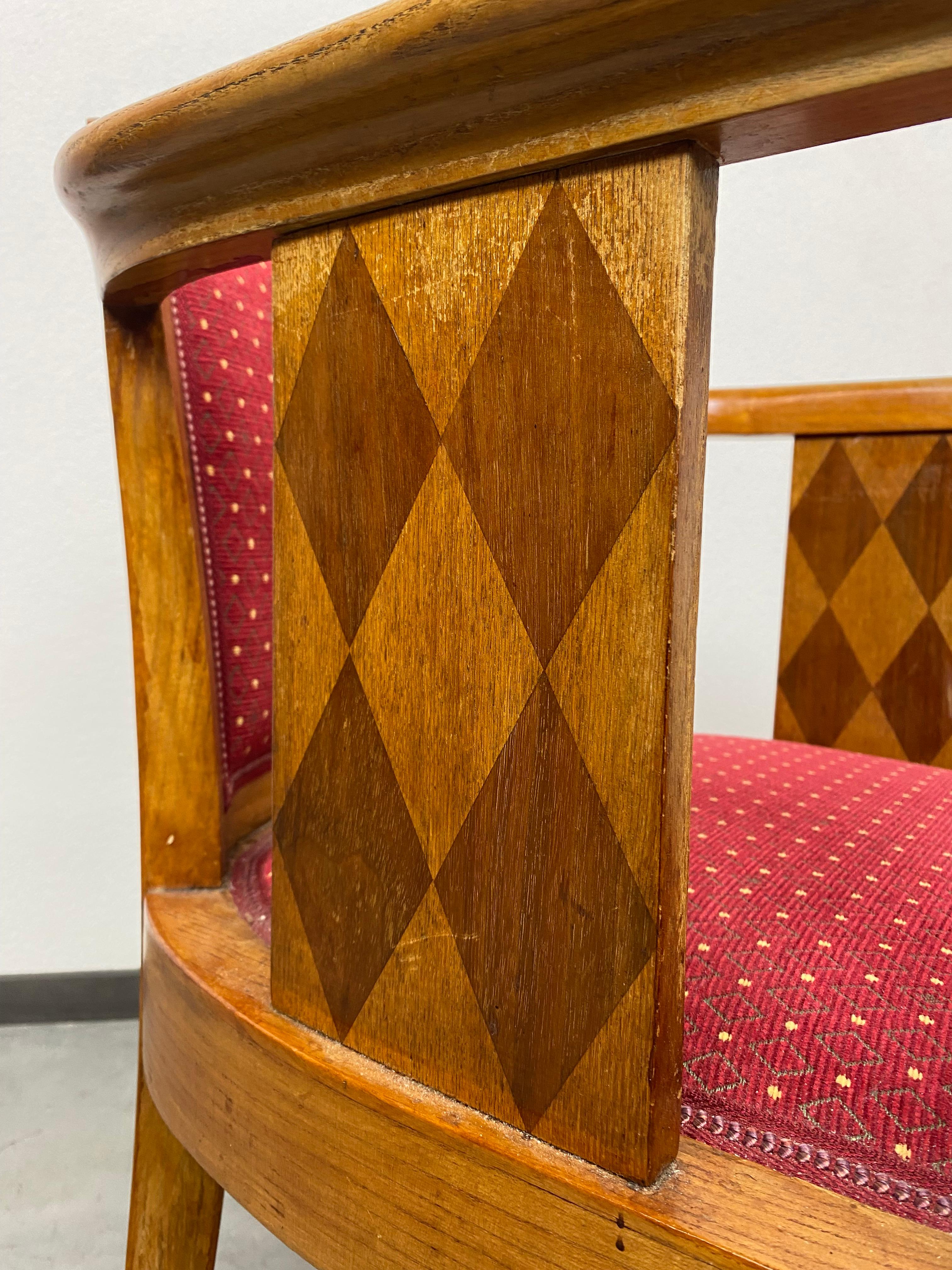 Austrian Art deco walnut office chair For Sale