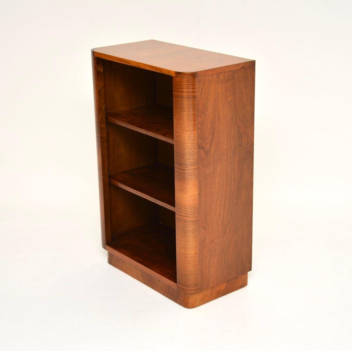 Art Deco Walnut Open Bookcase In Good Condition For Sale In London, GB