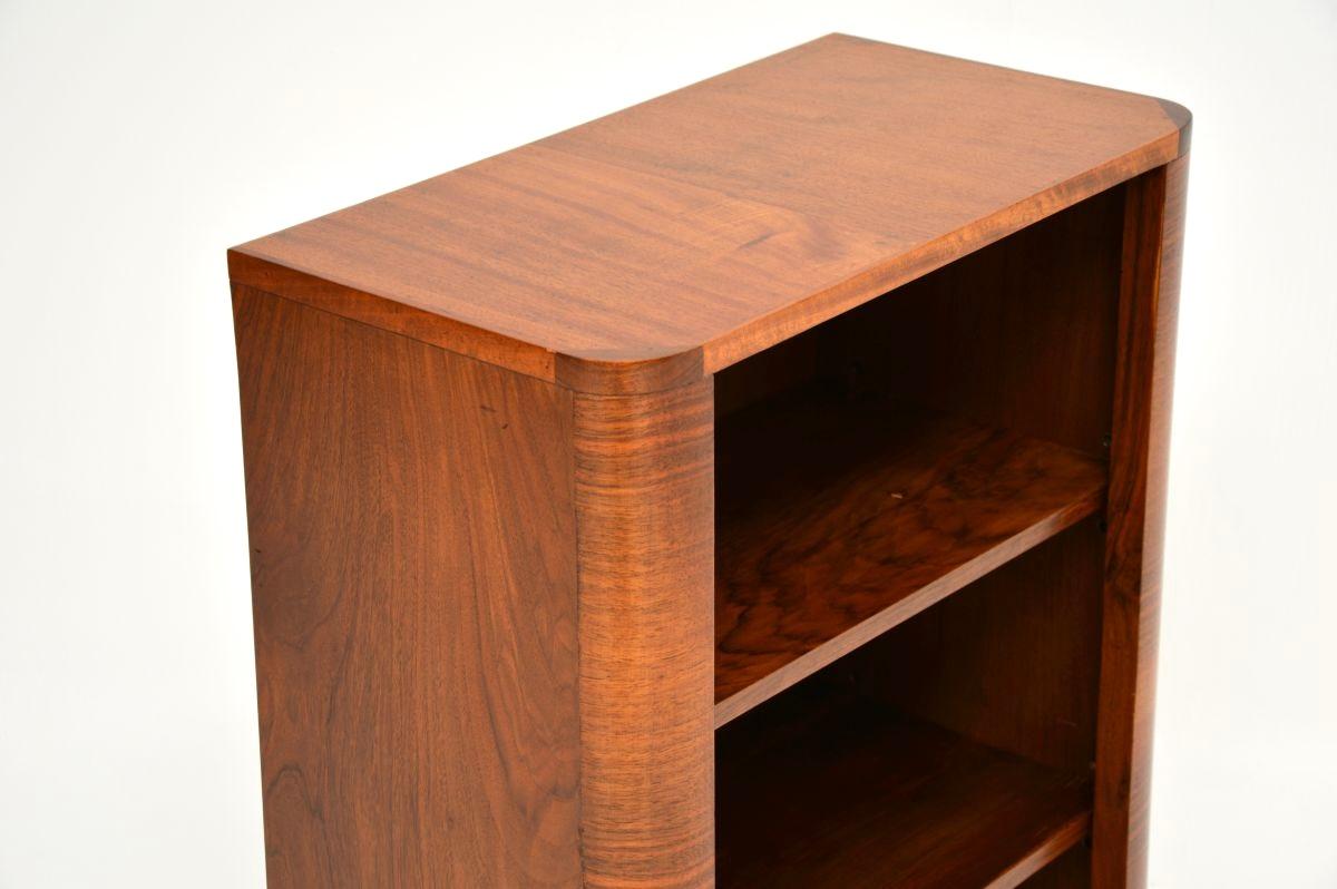 Art Deco Walnut Open Bookcase For Sale 1