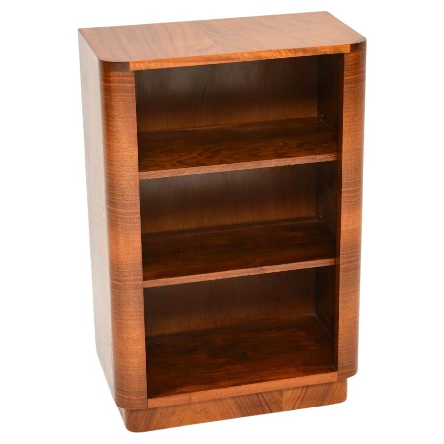 Art Deco Walnut Open Bookcase For Sale