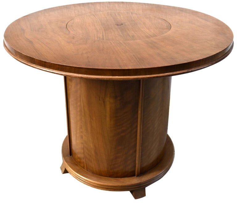 Art Deco Walnut Pop Up Cocktail Drinks Dry Bar Table, c1930 For Sale at