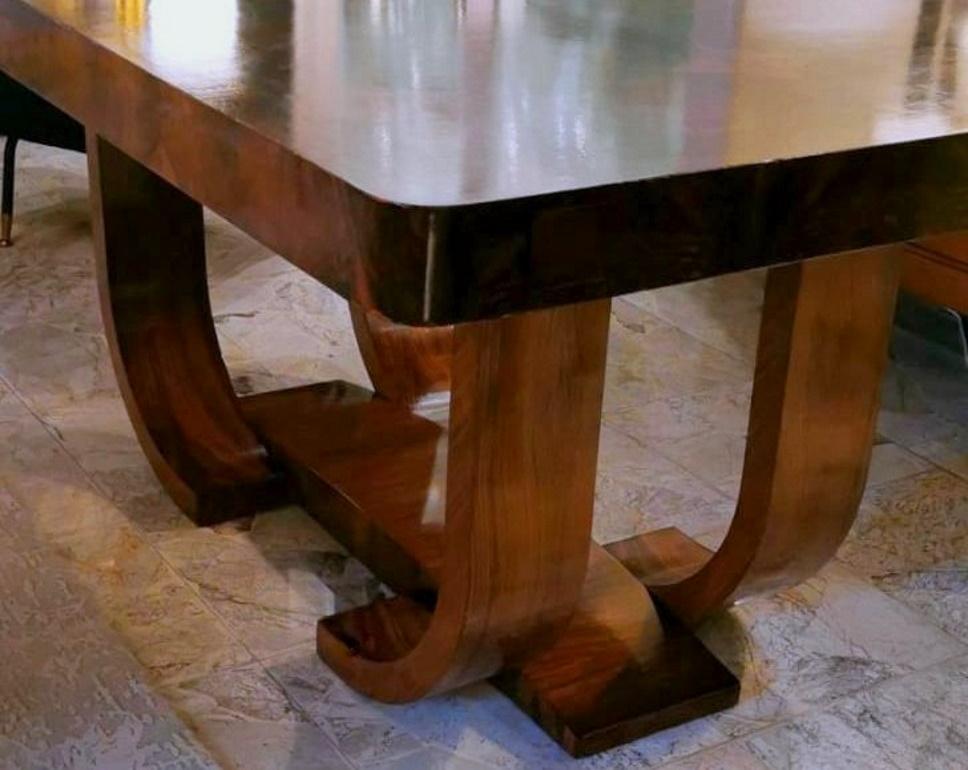 Art Deco Walnut Radica French Extending Dining Table 1