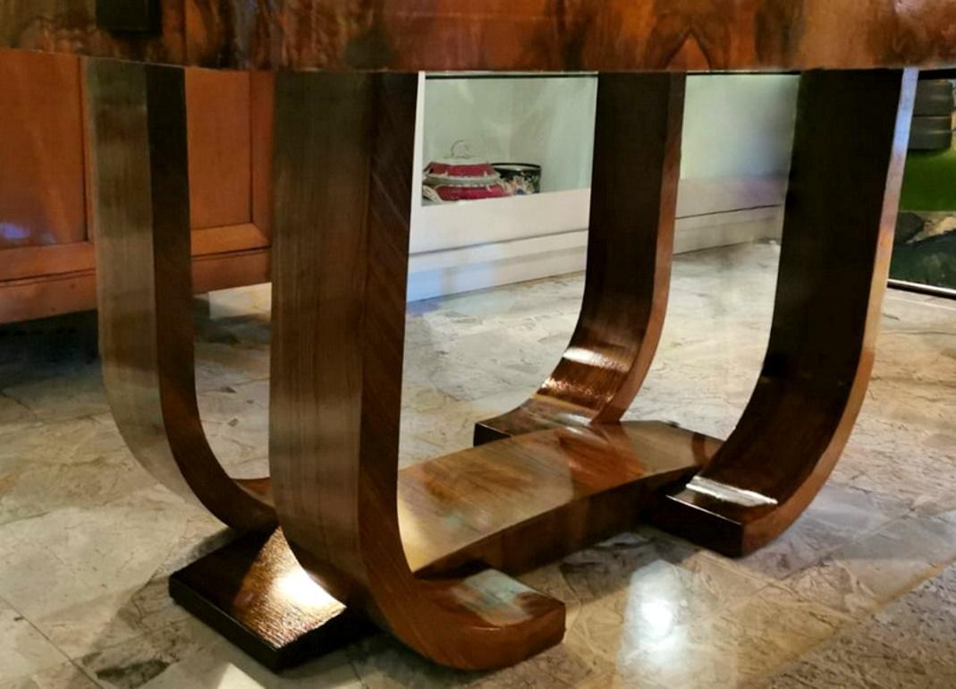 Art Deco Walnut Radica French Extending Dining Table 2