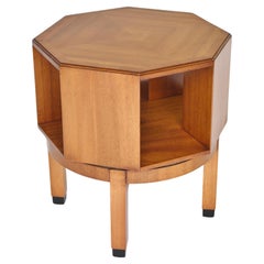 Art Deco Walnut Revolving Book Table circa 1920s