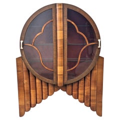 Art Deco Walnut 'Rocket Cabinet', Vitrine, English, c1930