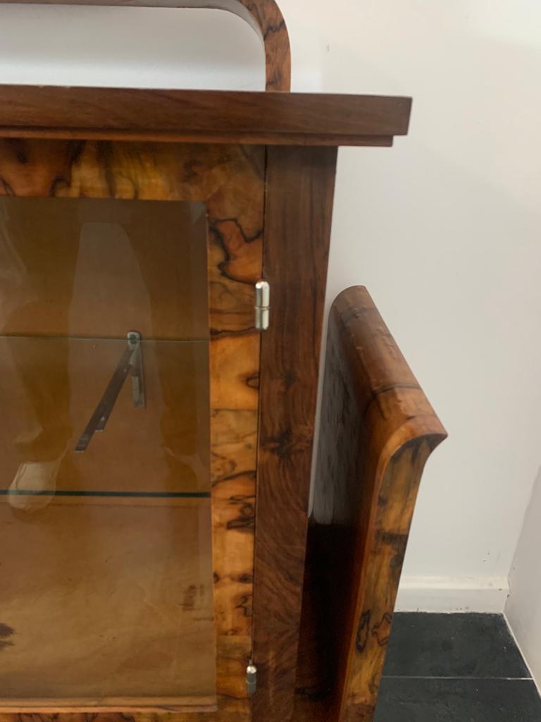 Art Deco Walnut-Root Sideboard with Mirror, 1930s 6