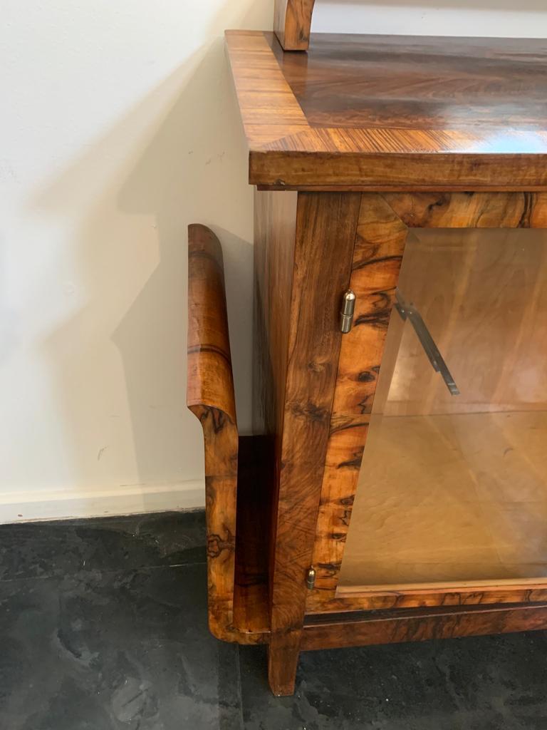 Art Deco Walnut-Root Sideboard with Mirror, 1930s 8