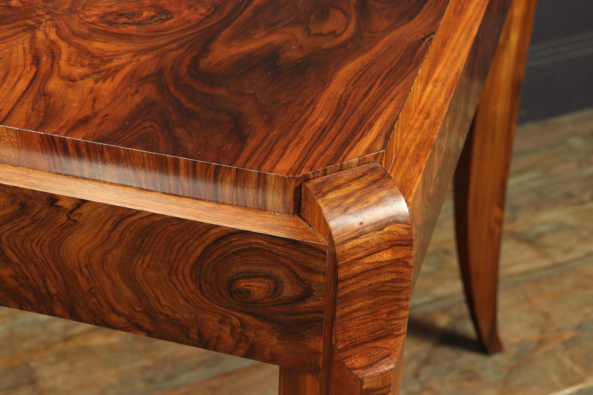 Art Deco Walnut Sabre Leg Side Table 3