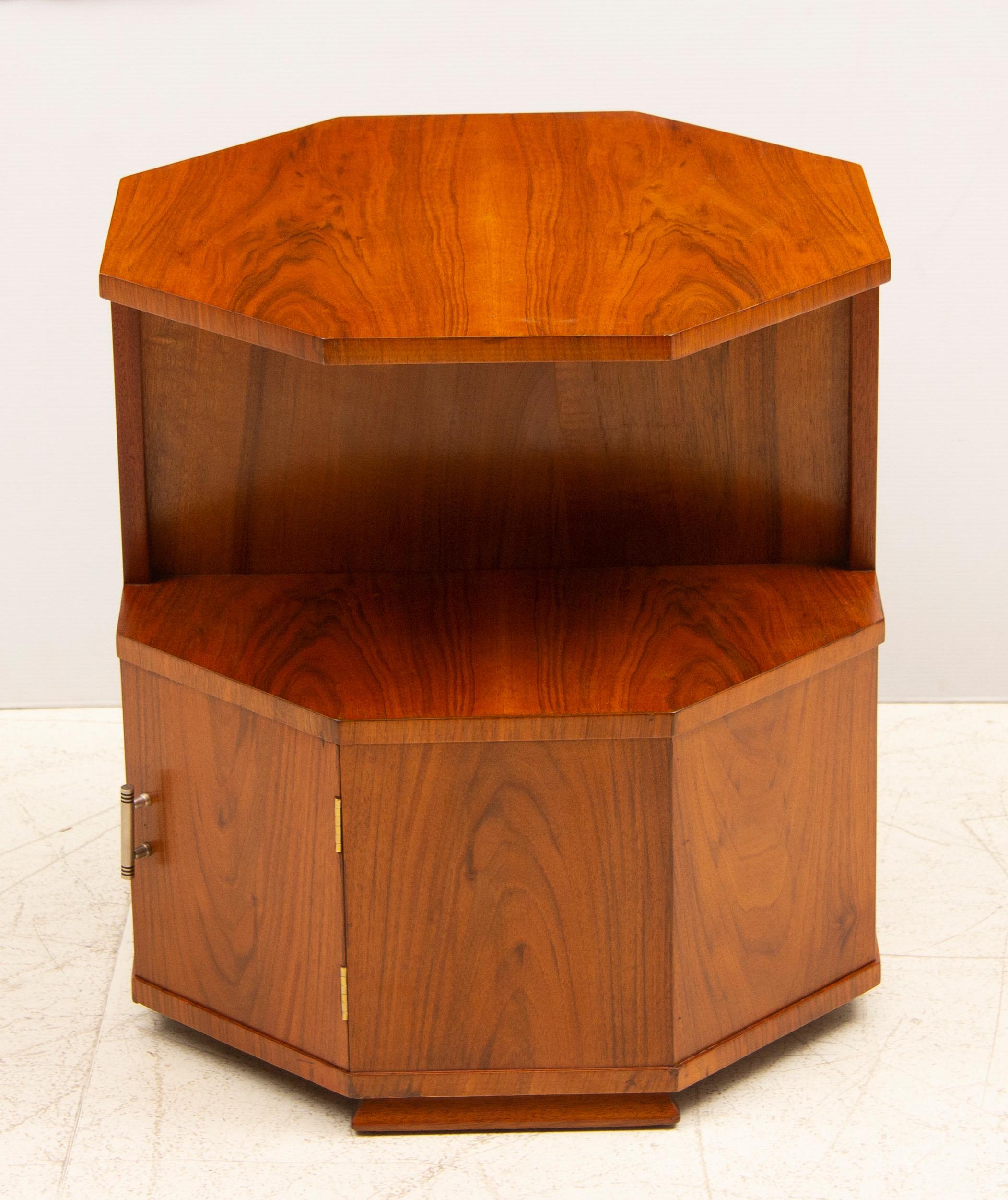 British Art Deco Walnut Sectional Bookcase Table