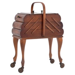 Art Deco Walnut Sewing Box, Early 20th Century