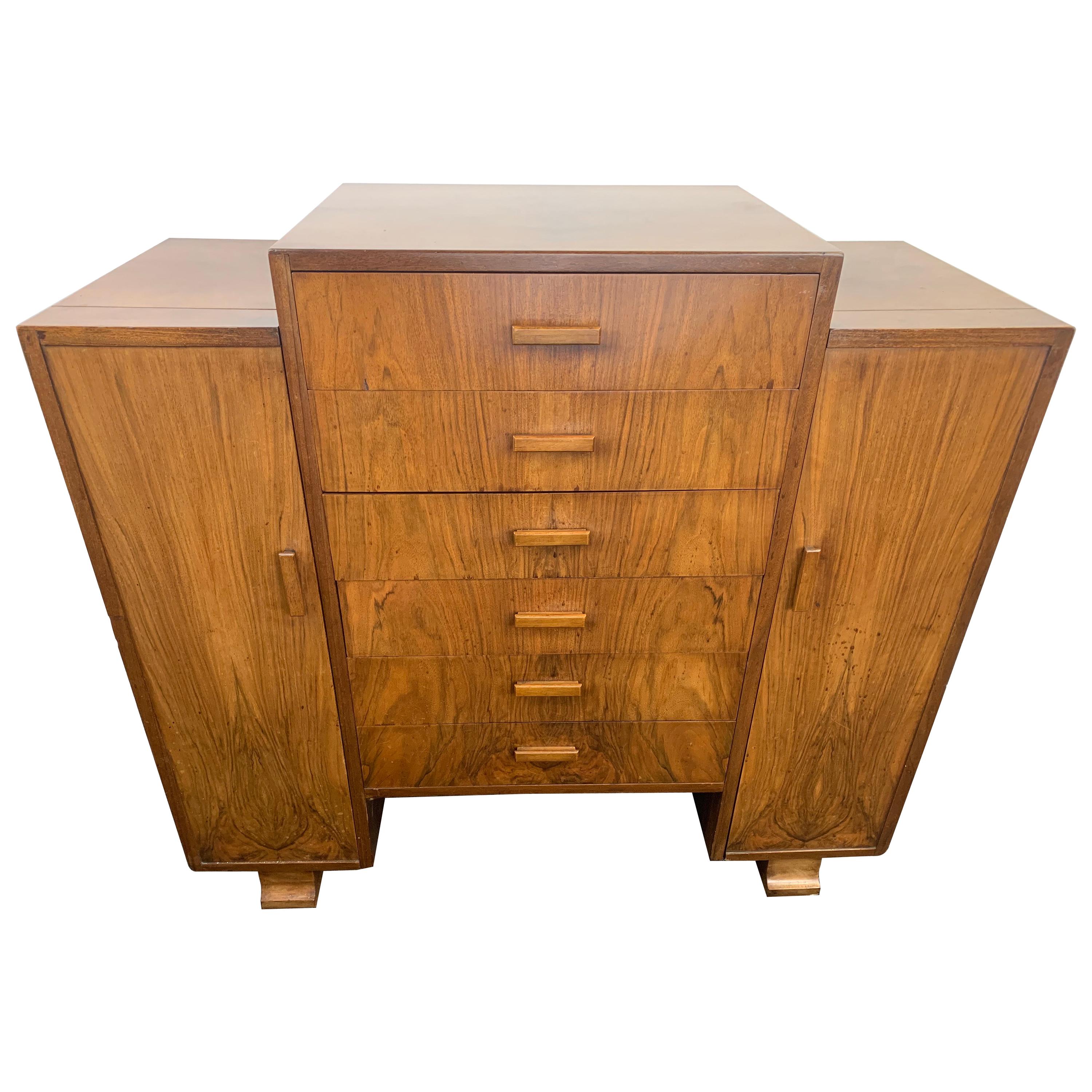 Art Deco Walnut Sheet Music Cabinet by Merryweather & Sons of Holloway For Sale