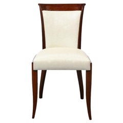 Art Deco Walnut Side/ Desk Chair in Great Plains Fabric by Holly Hunt