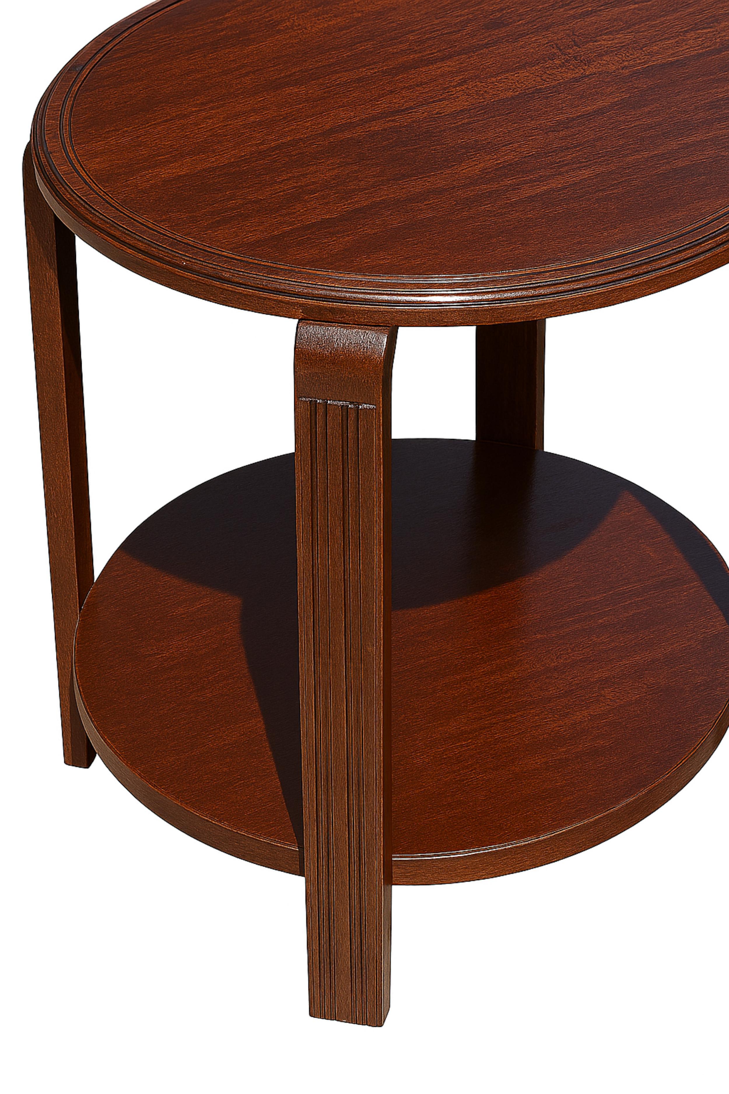 An Art Deco Side Table with a varnish finish, ideal for any decor option.