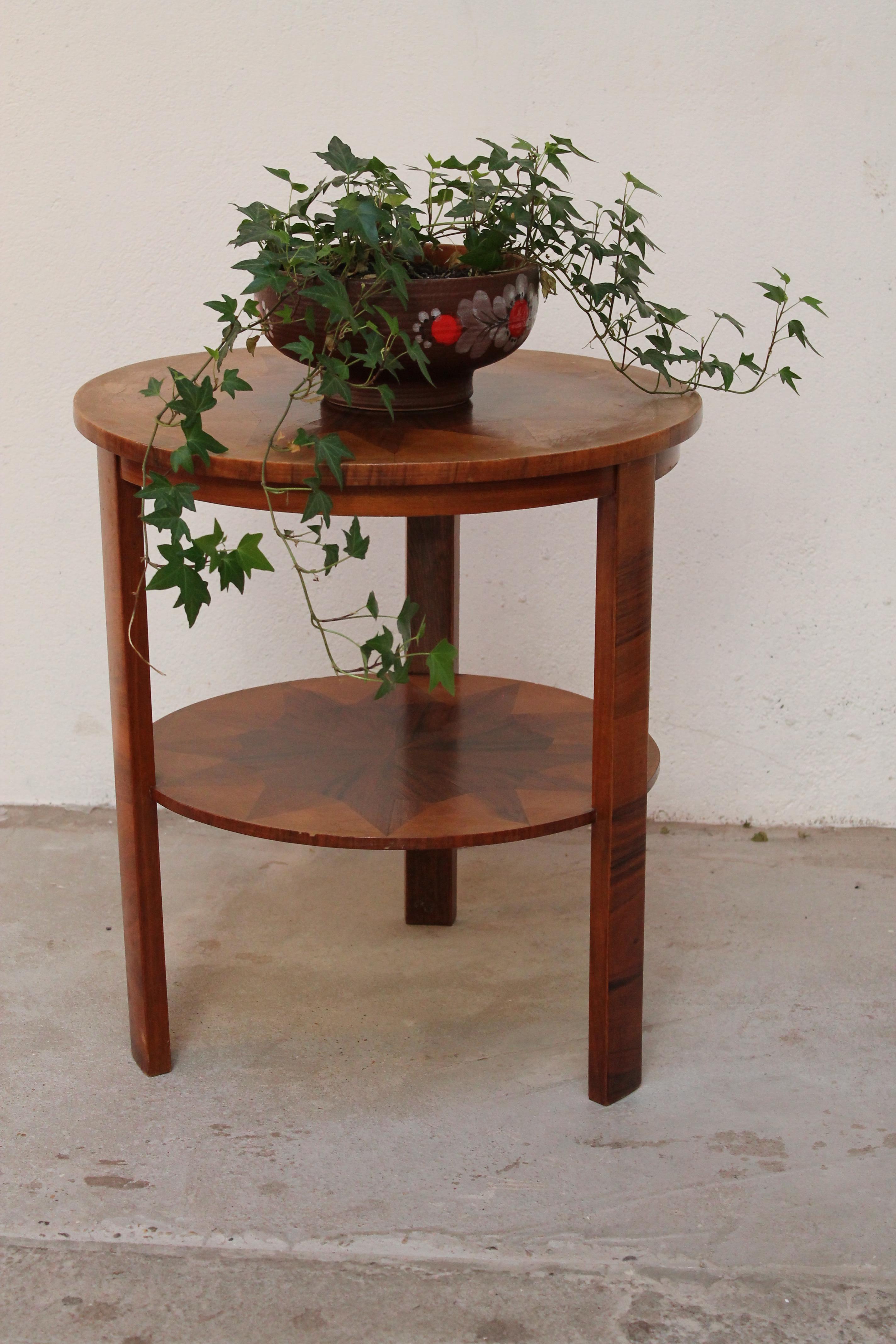 Art Deco Walnut Side Table, French, 1930s 3