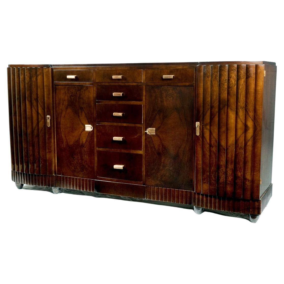Art Deco Walnut Sideboard 20th Century For Sale